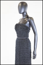 Vintage 1950s Black Fringed Cocktail Dress