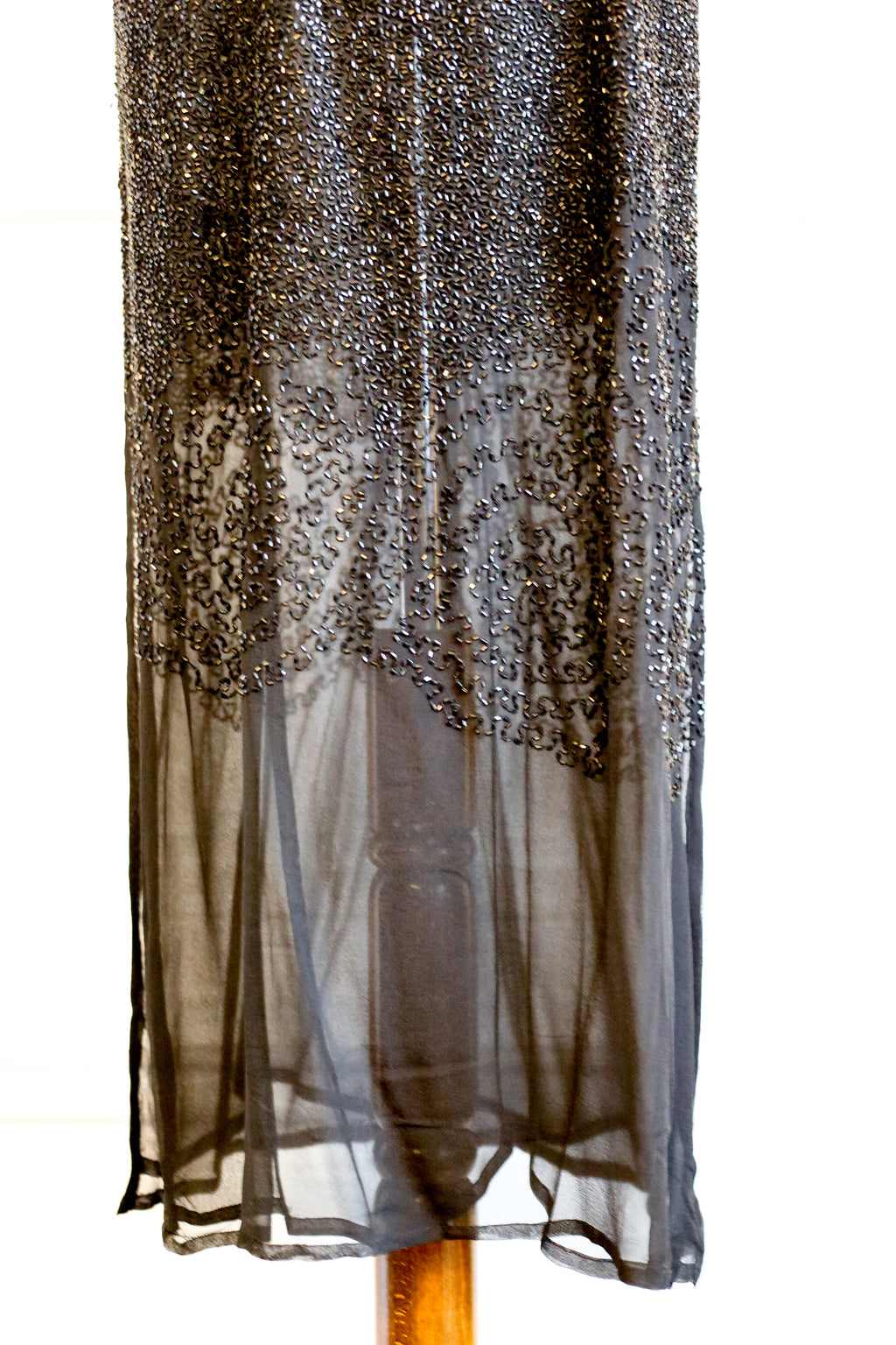Vintage 1980s Black Beaded Gown