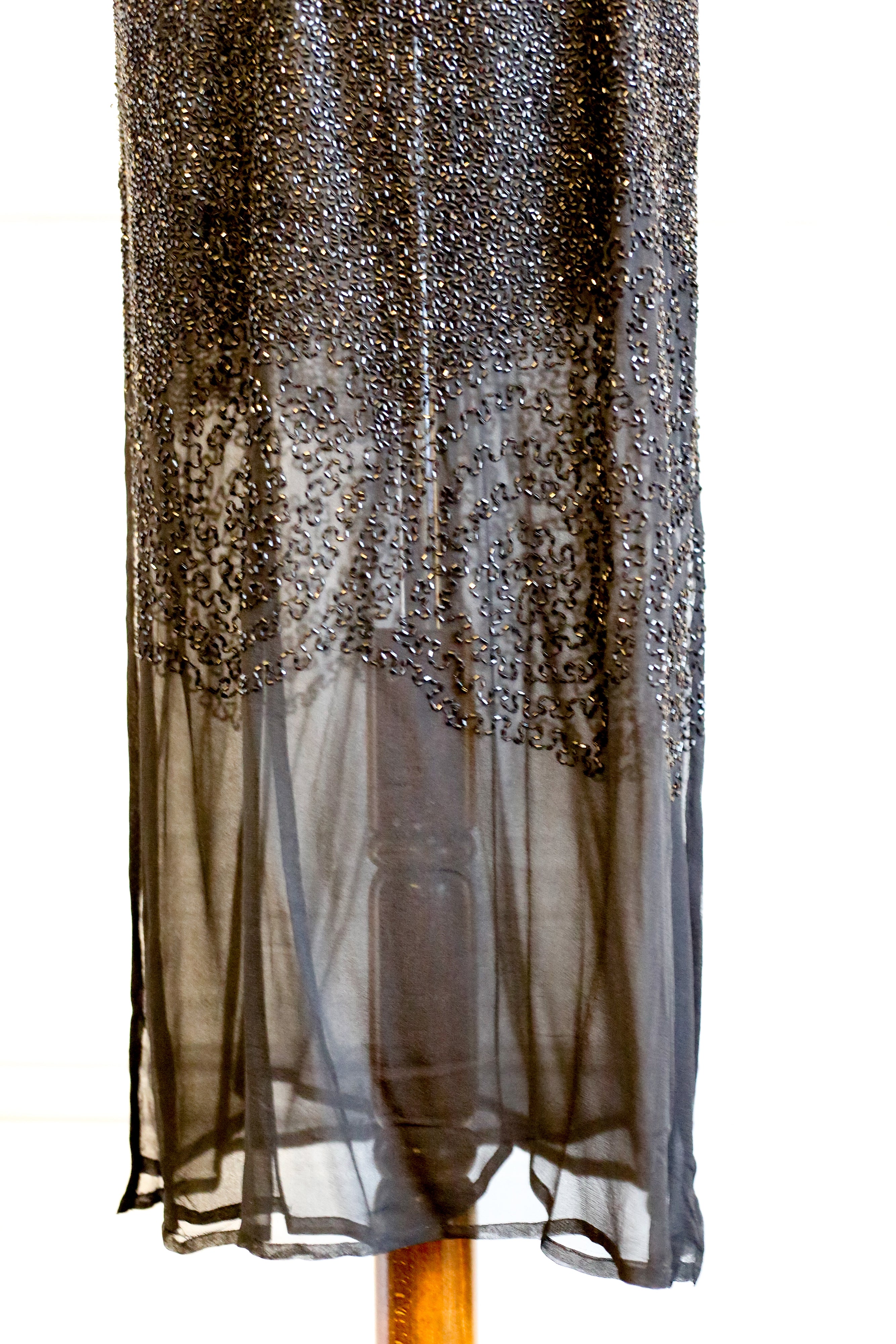 Vintage 1980s Black Beaded Gown