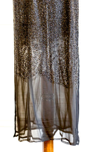 Vintage 1980s Black Beaded Gown