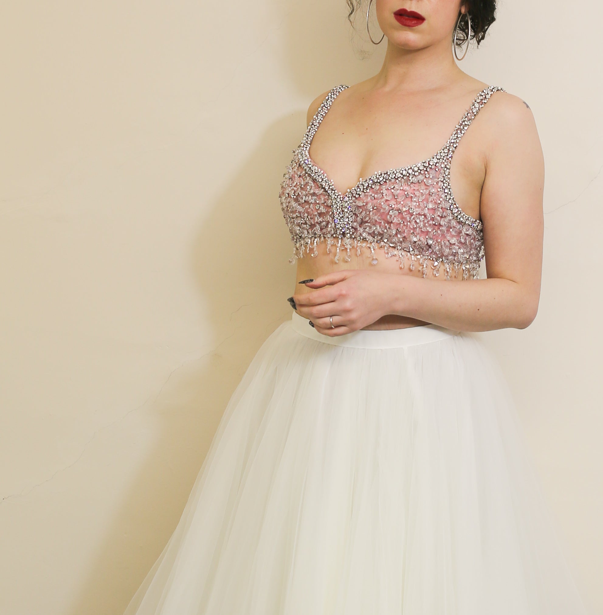 Vintage 1950s Crystal Burlesque Bra