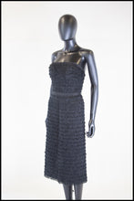 Vintage 1950s Black Fringed Cocktail Dress