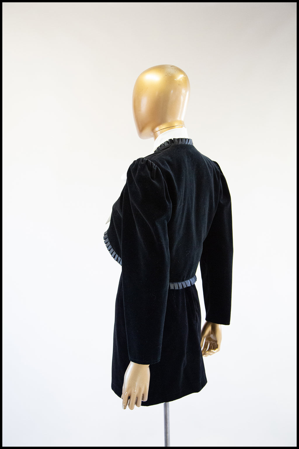 Vintage 1990s Black Velvet Mini Skirt Suit