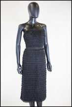 Vintage 1950s Black Fringed Cocktail Dress