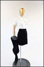 Vintage 1990s Black Velvet Mini Skirt Suit
