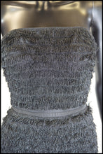 Vintage 1950s Black Fringed Cocktail Dress
