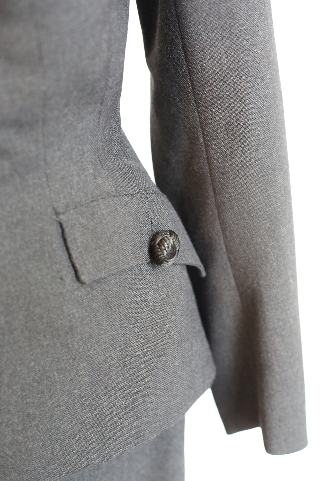 Vintage 1940s Grey Wool Skirt Suit