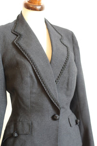 Vintage 1940s Grey Wool Skirt Suit