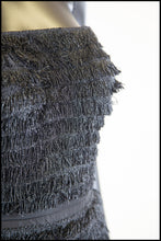 Vintage 1950s Black Fringed Cocktail Dress