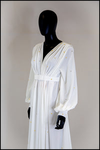 Vamp - Star Studded Ivory Velvet Gown