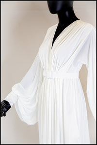 Vamp - Hollywood Draped Jersey Ivory Gown