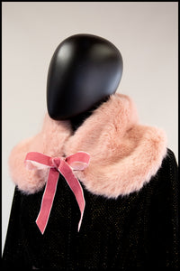 Powder Puff Pink Faux Fur Collar