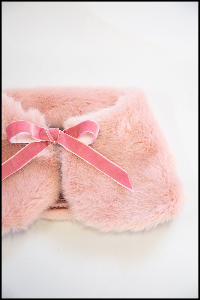 Powder Puff Pink Faux Fur Collar