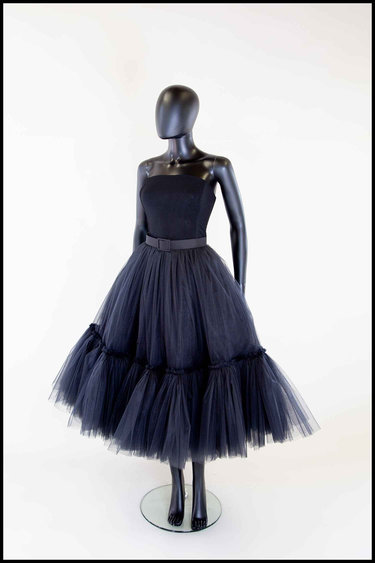 Ballerina - Black Tulle Tiered Midi Dress Ballerina - Black Tulle Tiered Midi Dress