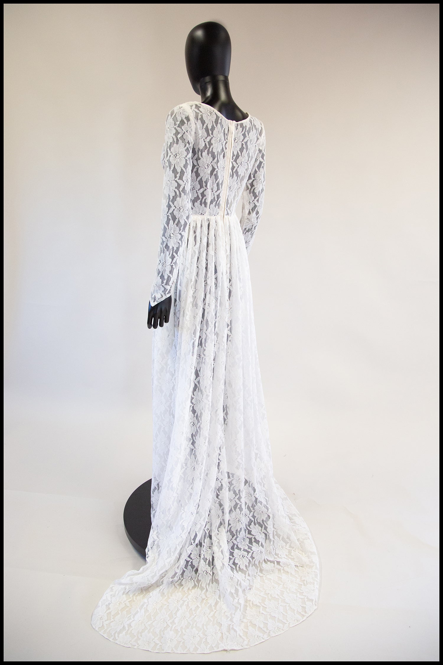 Vintage 1960s White Lace Sheer Gown – ALEXANDRA-KING