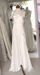 Bespoke Silk Satin Bias Cut Wedding Dress