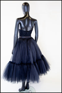 Ballerina - Black Tulle Tiered Midi Dress