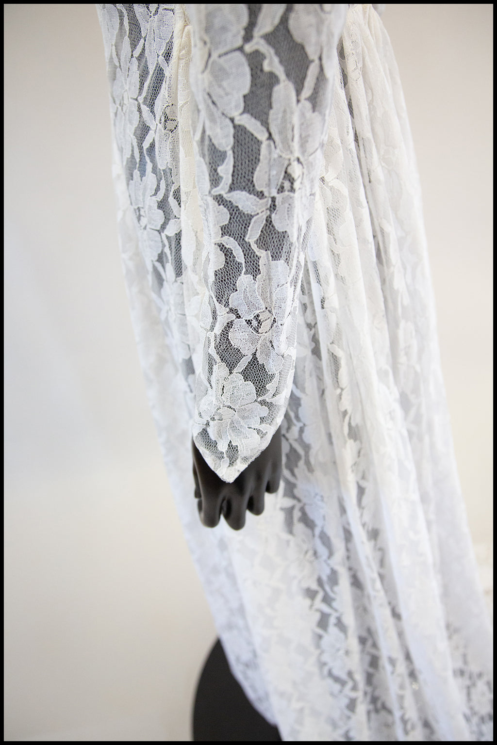 Vintage 1960s White Lace Sheer Gown