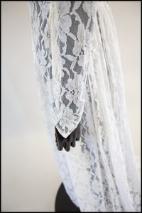 Vintage 1960s White Lace Sheer Gown