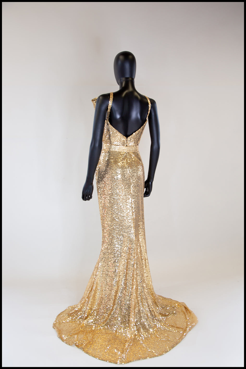Hepburn K - Gold Sequin Old Hollywood Bow Gown