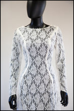 Vintage 1960s White Lace Sheer Gown