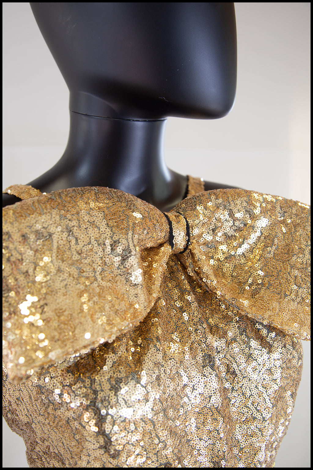Hepburn K - Gold Sequin Old Hollywood Bow Gown