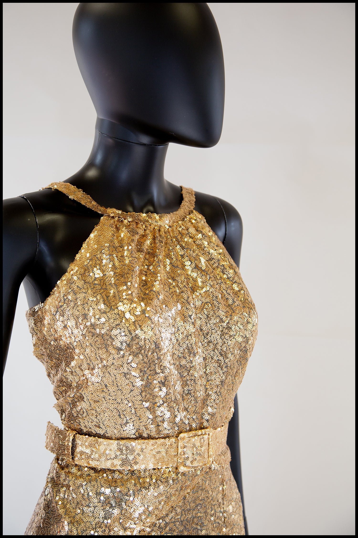 Hepburn K - Gold Sequin Old Hollywood Bow Gown