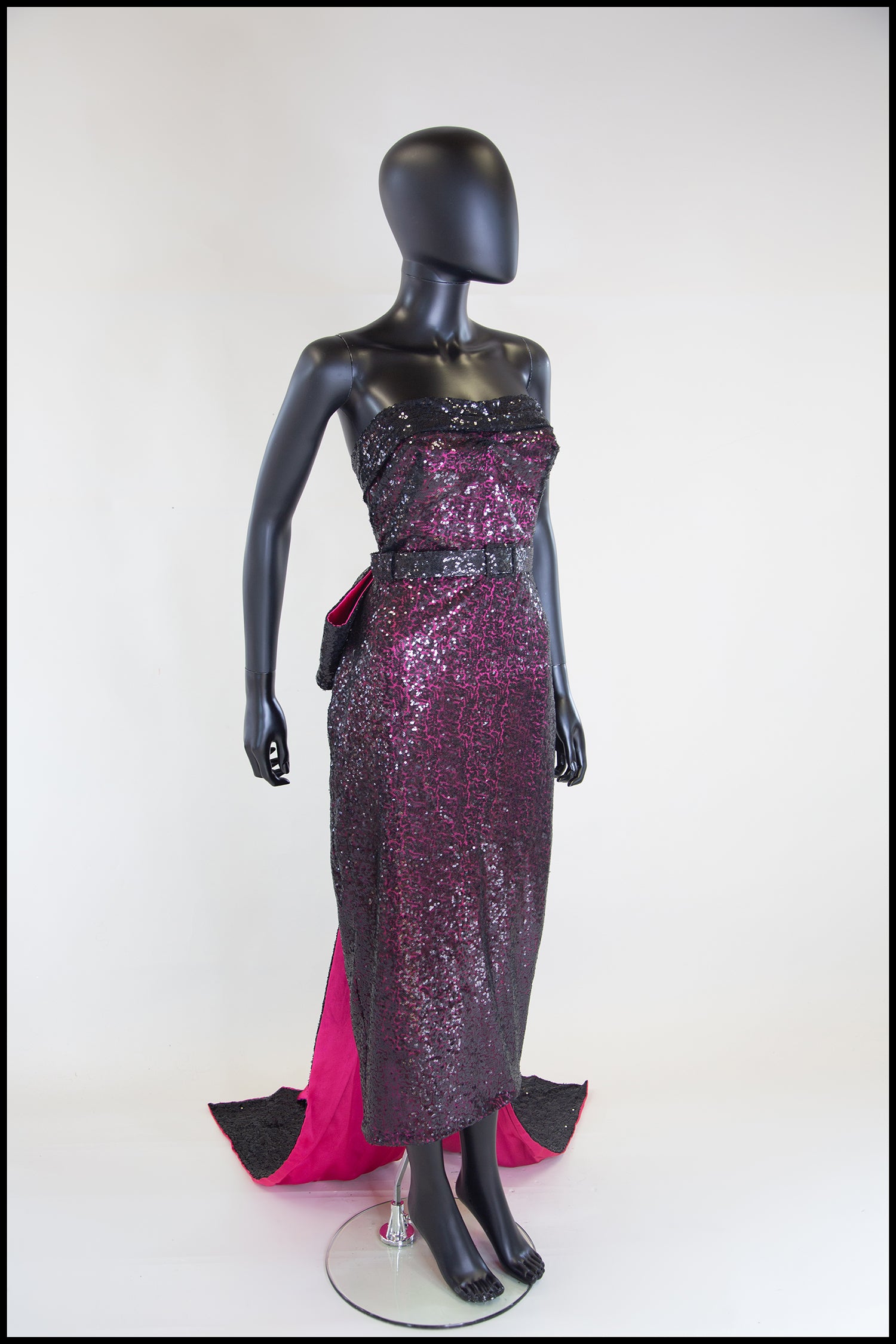 black and pink sequin dress Cabaret - Cocktail Bridal Gown or a fun night Size:5XL Sequined Bee Costume Dress