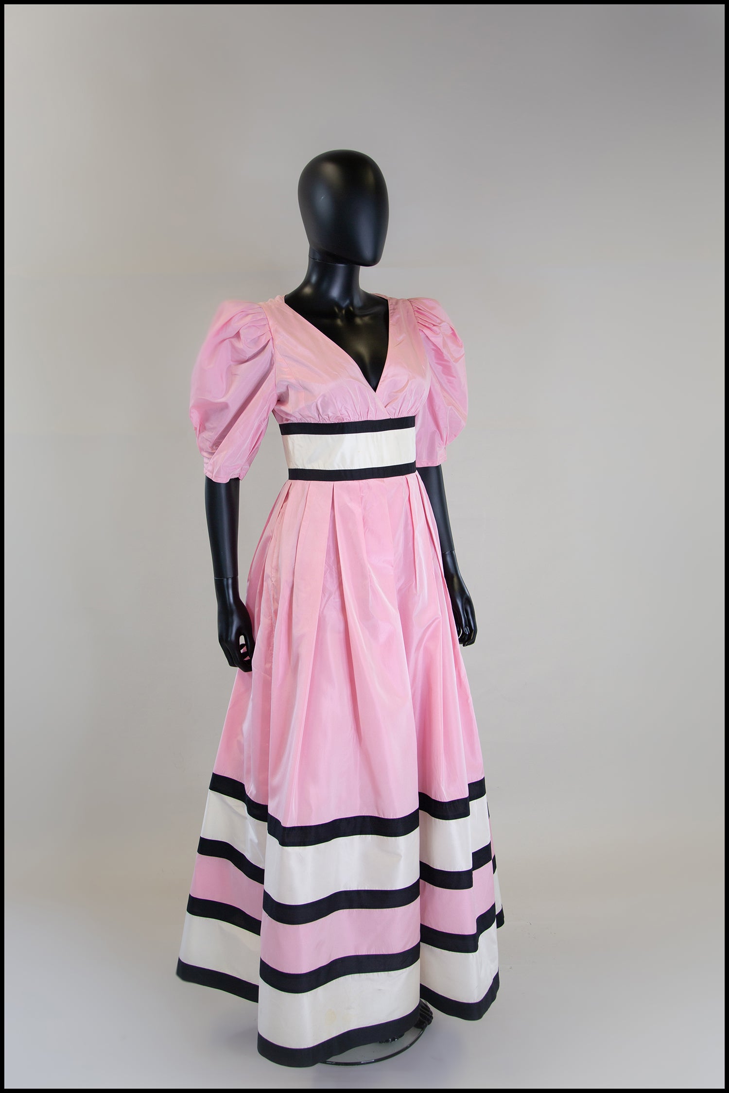 Vintage 1980s Pink Silk Ballgown Dress