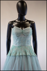 Vintage 1950s Seafoam Tulle Dress