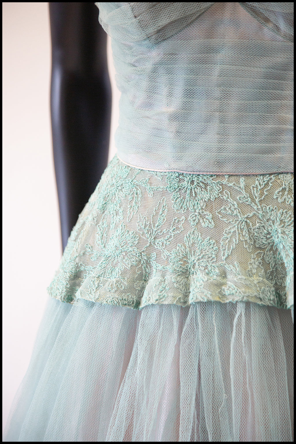 Vintage 1950s Seafoam Tulle Dress