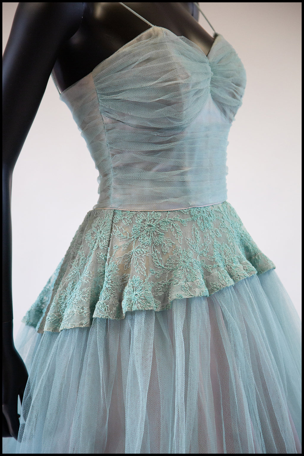 Vintage 1950s Seafoam Tulle Dress