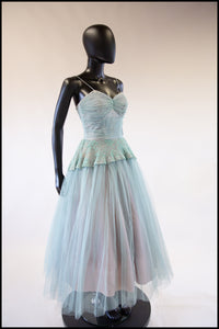 Vintage 1950s Seafoam Tulle Dress