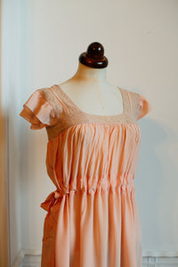 Vintage 1930s Peach Silk Night Dress