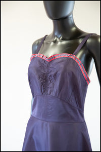Vintage 1930s Purple Taffeta Slip Dress