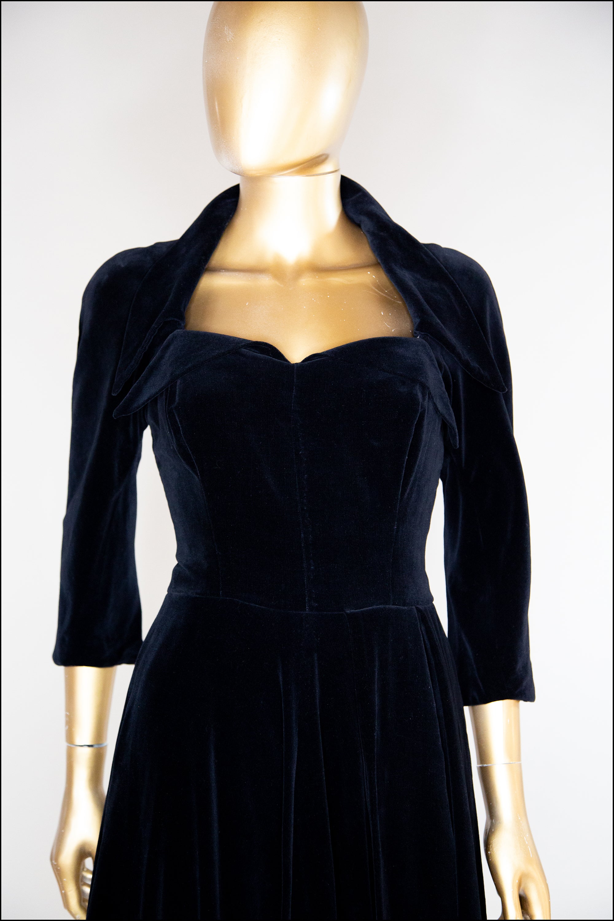 RESERVED Vintage 1940s Black Velvet Illusion Dress ALEXANDRA-KING RESERVED Vintage 1940s Black Velvet Illusion Dress ALEXANDRA-KING