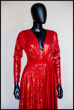 Vampess - Red Sequin Maxi Gown