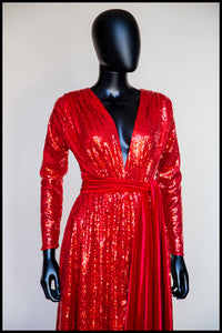 Vampess - Red Sequin Maxi Gown