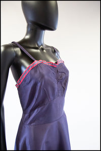Vintage 1930s Purple Taffeta Slip Dress