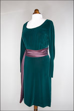 Vintage 1950s Green Velvet Wiggle Dress