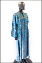 RESERVED Vintage 1940s Blue Chinese Satin Robe Maxi Dress