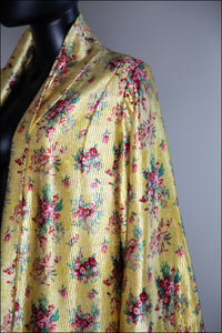 Vintage 1930s Yellow Floral Silk Kimono Jacket
