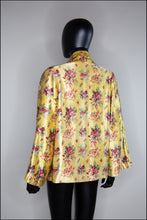 Vintage 1930s Yellow Floral Silk Kimono Jacket