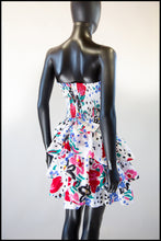 Vintage 1980s White Floral Mini Dress