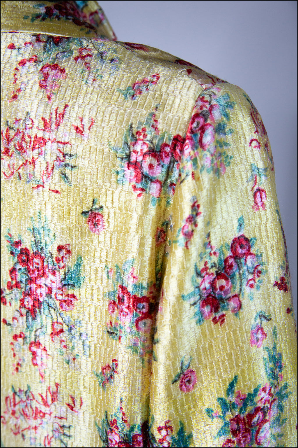 Vintage 1930s Yellow Floral Silk Kimono Jacket