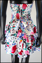 Vintage 1980s White Floral Mini Dress