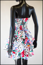 Vintage 1980s White Floral Mini Dress