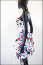 Vintage 1980s White Floral Mini Dress