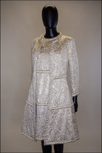 Vintage 1960s Gold Silk Dress and Coat Suit