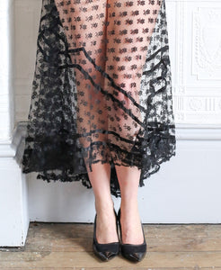 Vintage 1920s Black Lace Skirt